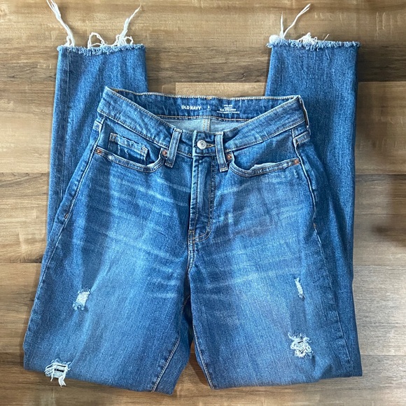 Old Navy Denim - Old Navy Women's O.G. Straight Distressed Jeans